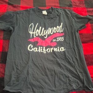 Hollywood California Graphic Tee - Black T Shirt Size L Women